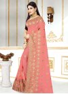 Faux Georgette Booti Work Contemporary Saree - 1
