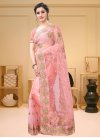 Embroidered Work Net Designer Traditional Saree For Ceremonial - 1