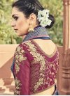 Gleaming Maroon and Navy Blue Trendy Saree For Ceremonial - 2