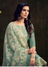 Organza Pant Style Straight Salwar Kameez For Festival - 2