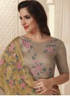 Beige and Grey Embroidered Work Contemporary Style Saree - 1