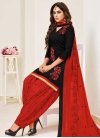 Black and Red  Trendy Semi Patiala Suit For Ceremonial - 1