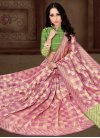 Thread Work Green and Pink Trendy Classic Saree - 1