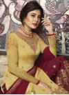 Crimson and Yellow Palazzo Style Pakistani Salwar Suit - 2
