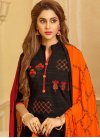 Black and Red Trendy Churidar Suit For Ceremonial - 1