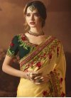 Satin Silk Beads Work Trendy Saree - 1