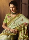 Satin Silk Embroidered Work Designer Contemporary Style Saree - 1
