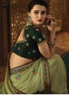 Satin Silk Green and Mint Green Embroidered Work Contemporary Style Saree - 2