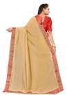 Beige and Red Traditional Designer Saree For Casual - 1