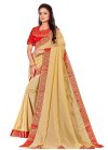 Beige and Red Traditional Designer Saree For Casual - 2
