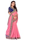 Navy Blue and Pink Art Silk Trendy Classic Saree - 1