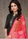 Black and Rose Pink Pant Style Classic Salwar Suit - 1