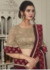 Faux Chiffon Lace Work Contemporary Style Saree - 1