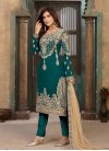 Faux Georgette Beads Work Pant Style Pakistani Suit - 1