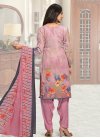Grey and Pink Trendy Patiala Salwar Kameez For Casual - 1