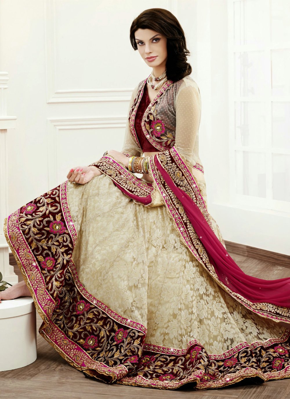 Embroidered Attractive Party Wear Silk Lehenga choli has a Regular-fit and  is Made From High-Grade Fabrics And Yarn.