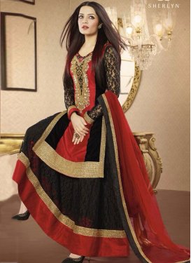 Aesthetic Black Color Celina Jaitley Designer Salwar Kameez