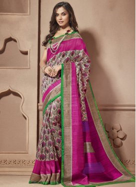 Affectionate Abstract Printed Art Silk Casual Saree