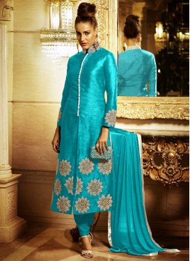 Affectionate Stone Work Bhagalpuri Silk Pant Style Designer Suit