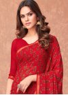 Faux Georgette Lace Work Trendy Classic Saree - 1