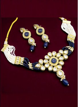 Alloy Beads Work Gold Rodium Polish Necklace Set