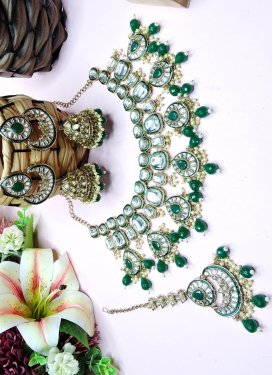 Alloy Beads Work Necklace Set For Festival