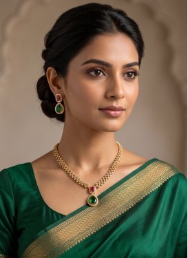 Alloy Gold Rodium Polish Necklace Set