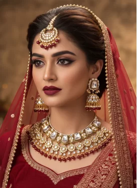 Alloy Gold Rodium Polish Necklace Set For Bridal