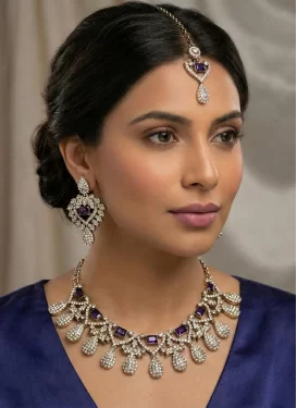 Alloy Gold Rodium Polish Necklace Set For Festival