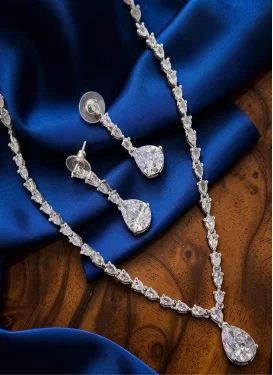 Alloy Silver Rodium Polish Necklace Set