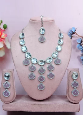 Alloy Silver Rodium Polish Necklace Set For Festival