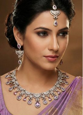 Alloy Silver Rodium Polish Necklace Set For Festival
