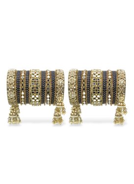 Alluring Beads Work Alloy Kada Bangles For Party