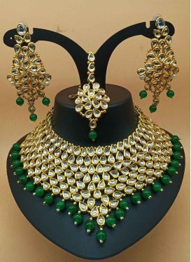Alluring Beads Work Gold Rodium Polish Necklace Set