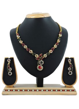 Alluring Gold Rodium Polish Alloy Necklace Set For Festival