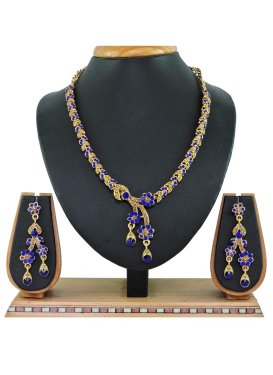 Amazing Beads Work Alloy Necklace Set For Ceremonial