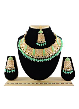Amazing Gold Rodium Polish Beads Work Necklace Set