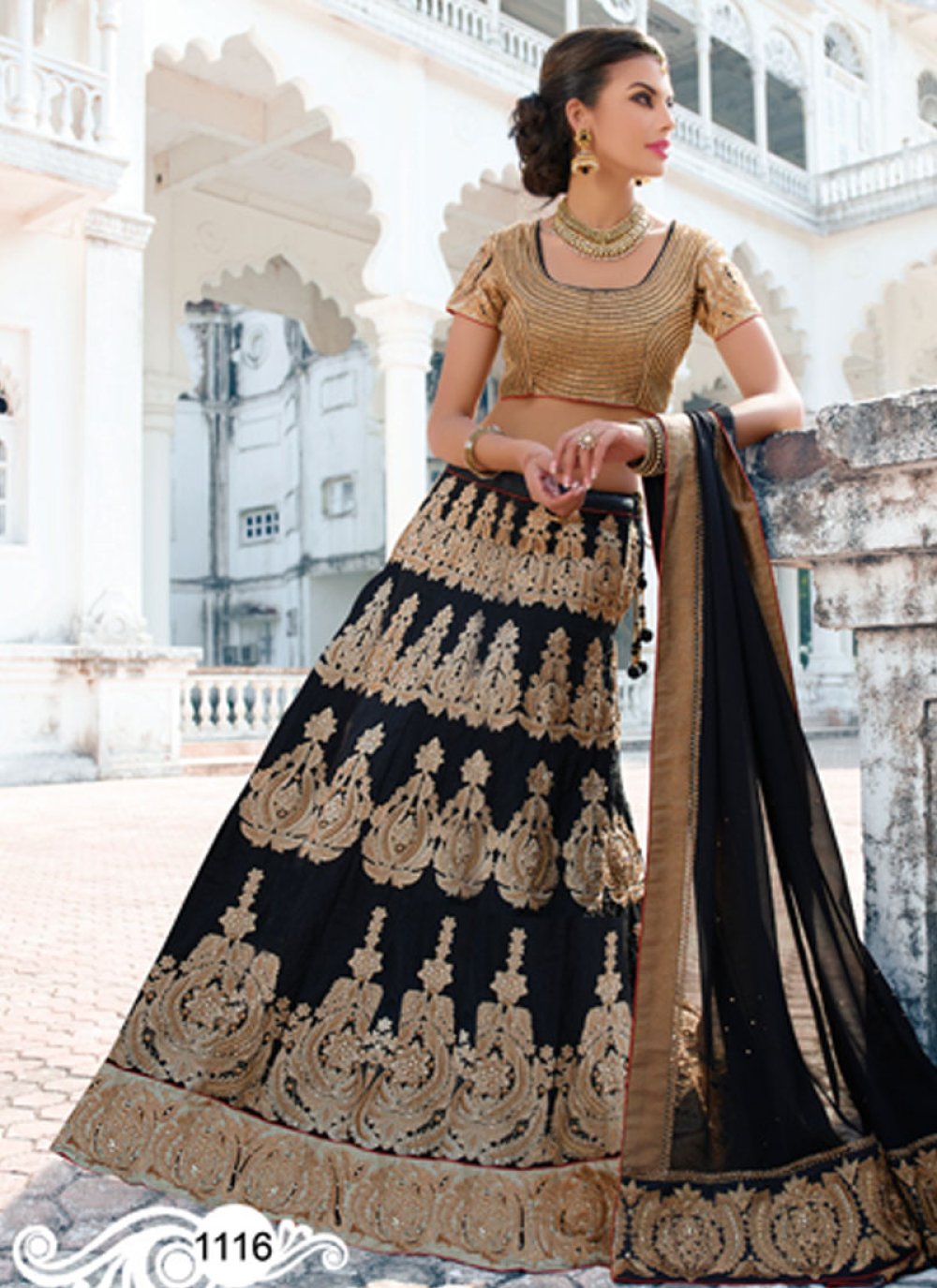Bollywood Blue & Black Colored Designer Lehenga Choli
