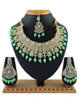 Arresting Alloy Gold Rodium Polish Necklace Set For Party