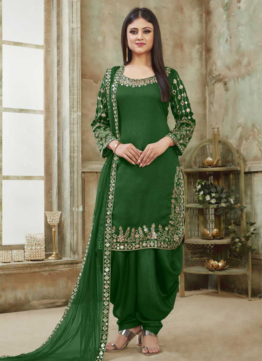Art Silk Designer Patiala Salwar Suit