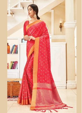 Art Silk Designer Traditional Saree in Rose Pink