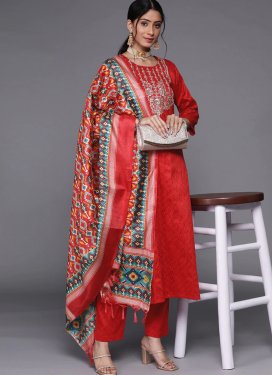 Art Silk Readymade Designer Salwar Suit