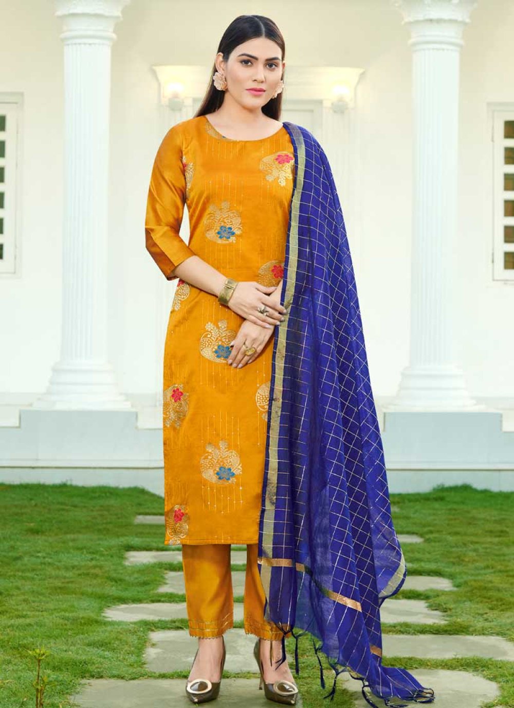 Art Silk Readymade Designer Salwar Suit For Ceremonial