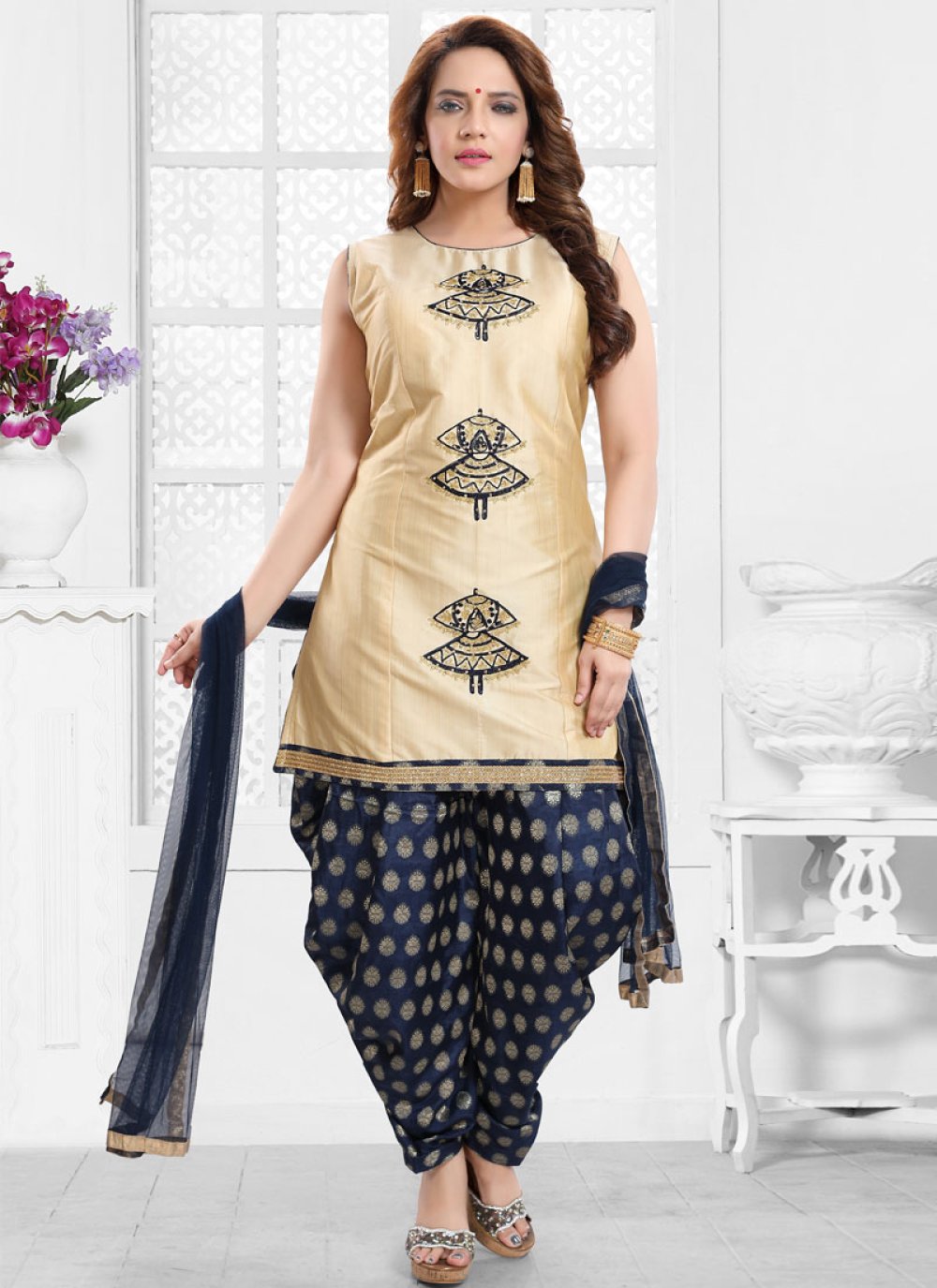 Art Silk Readymade Salwar Suit