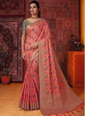 Art Silk Thread Work Traditional Saree