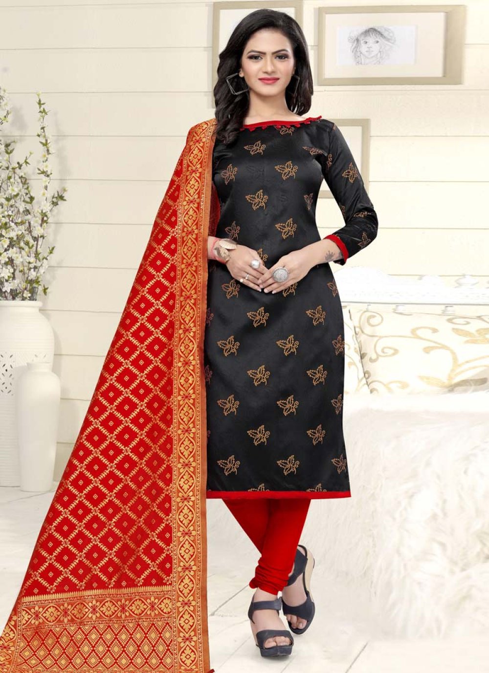 Art Silk Trendy Churidar Salwar Suit
