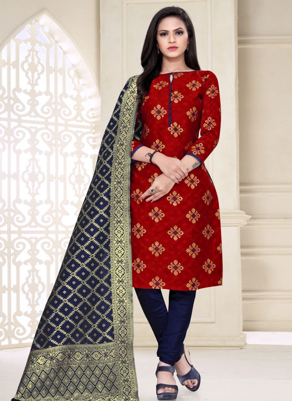 Gorgeous Sky Blue Designer Salwar Suit Embellished With Embroidery Worked –  Kaleendi