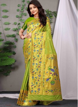 Art Silk Woven Work Traditional Designer Saree