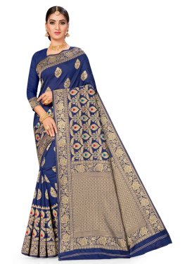 Art Silk Woven Work Traditional Designer Saree