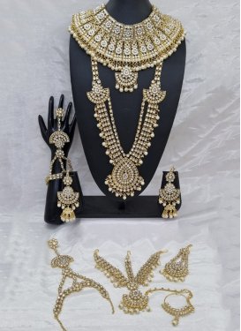 Artistic Beads Work Gold Rodium Polish Bridal Jewelry